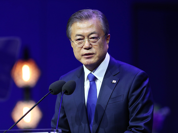 President Moon spoke in the University of Oslo Aula about the road ahead towards lasting peace and stability on the Korean Peninsula. Photo: Ryan Kelly / NTB scanpix.